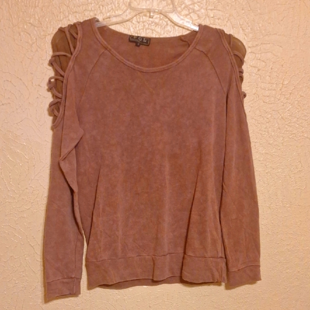 POL Pink Ruched Long Sleeve Hoodie